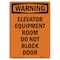 Signmission Safety Sign, OSHA WARNING, 7" Height, Elevator Equipment Room Do Not, Portrait OS-WS-D-57-V-13145 - alternate 1